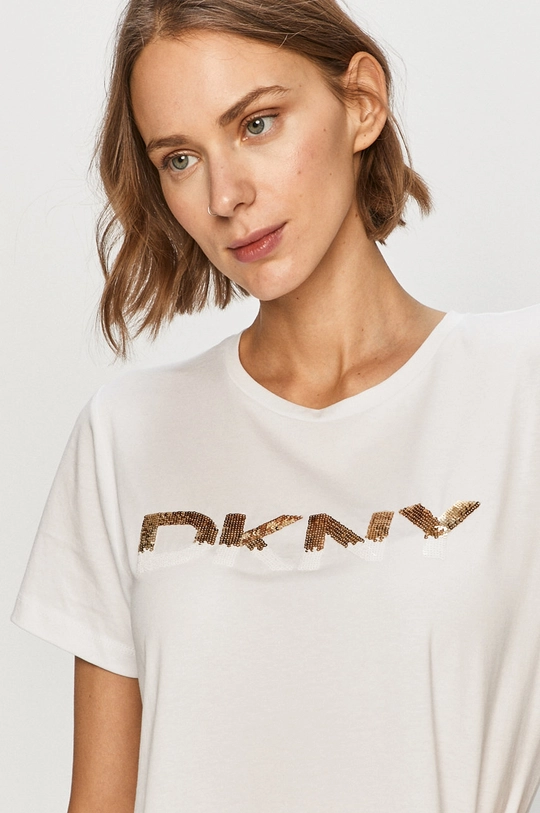 biały Dkny - T-shirt P0JWSDNA