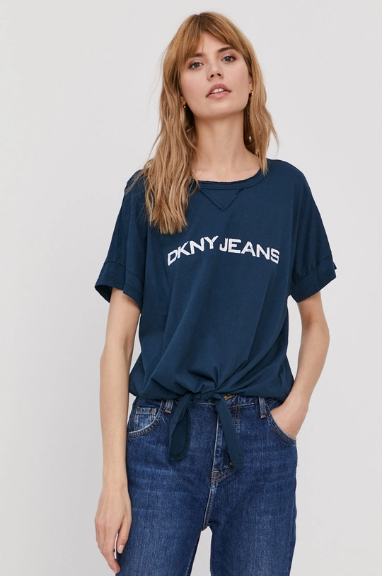 granatowy Dkny T-shirt E02Z2F51 Damski