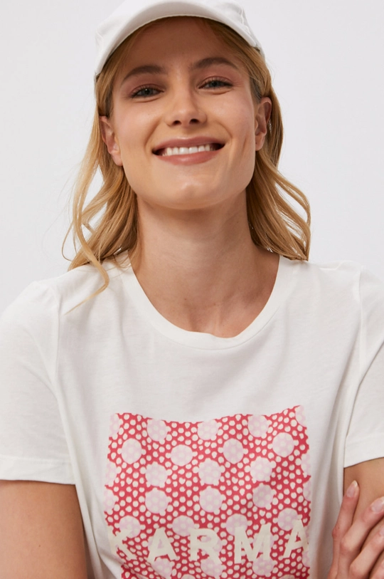 biały Vero Moda T-shirt Damski