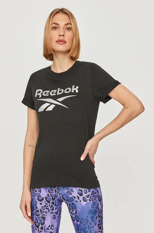 czarny Reebok - T-shirt GU2573 Damski
