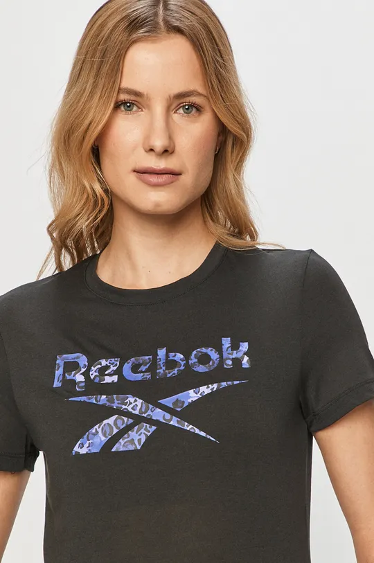 czarny Reebok - T-shirt H23853