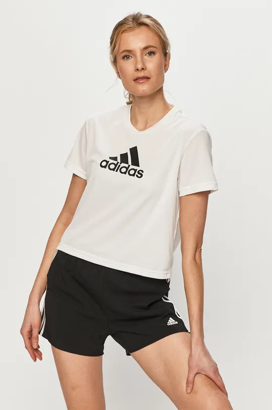 белый adidas - Футболка Женский