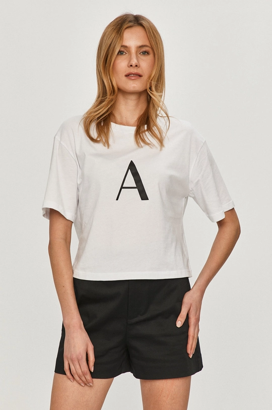 biały Armani Exchange T-shirt 3KYTHF.YJ73Z Damski