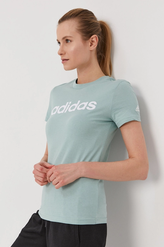 zielony adidas T-shirt GL0776 Damski