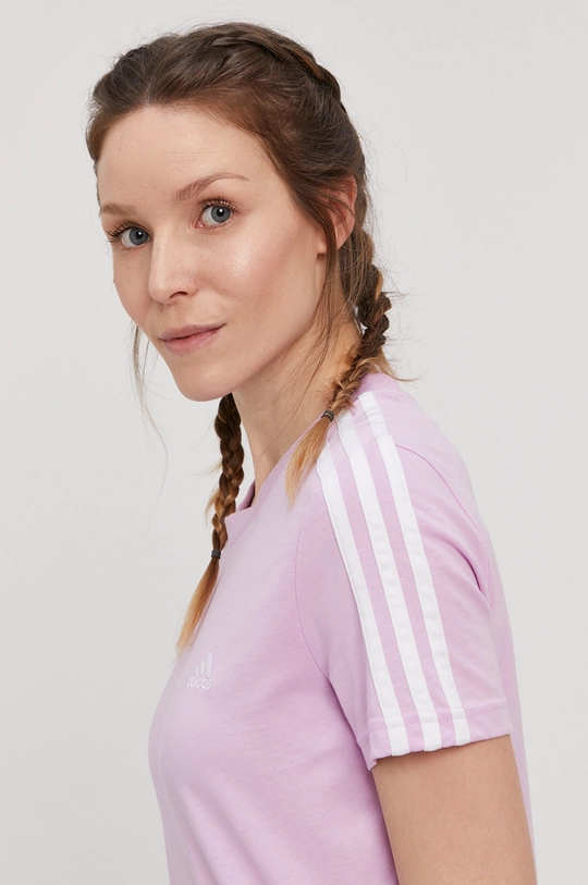 fialová Tričko adidas GL0790 Dámsky