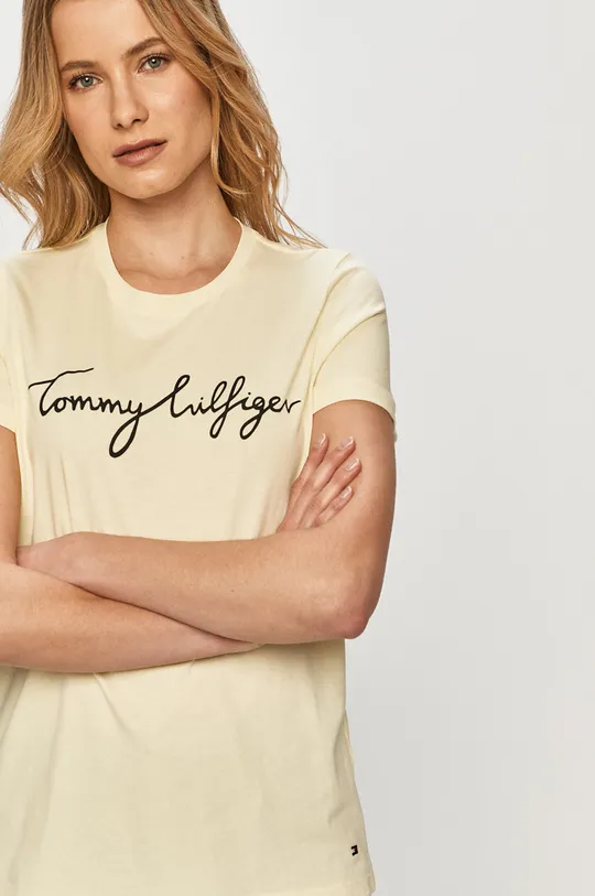 żółty Tommy Hilfiger - T-shirt Damski