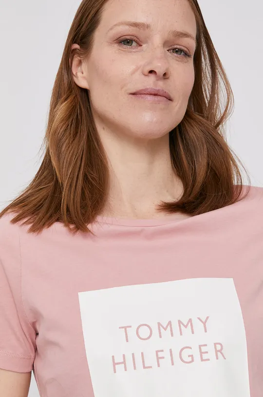 różowy Tommy Hilfiger T-shirt