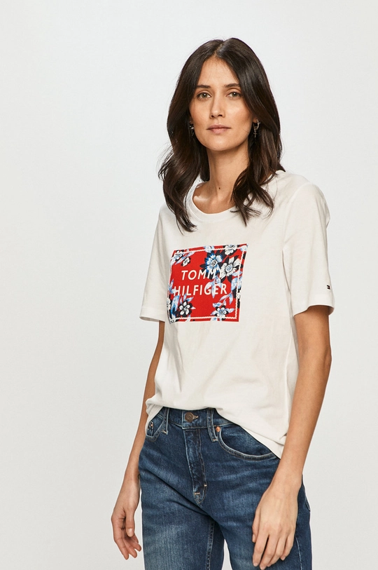 biały Tommy Hilfiger T-shirt Damski