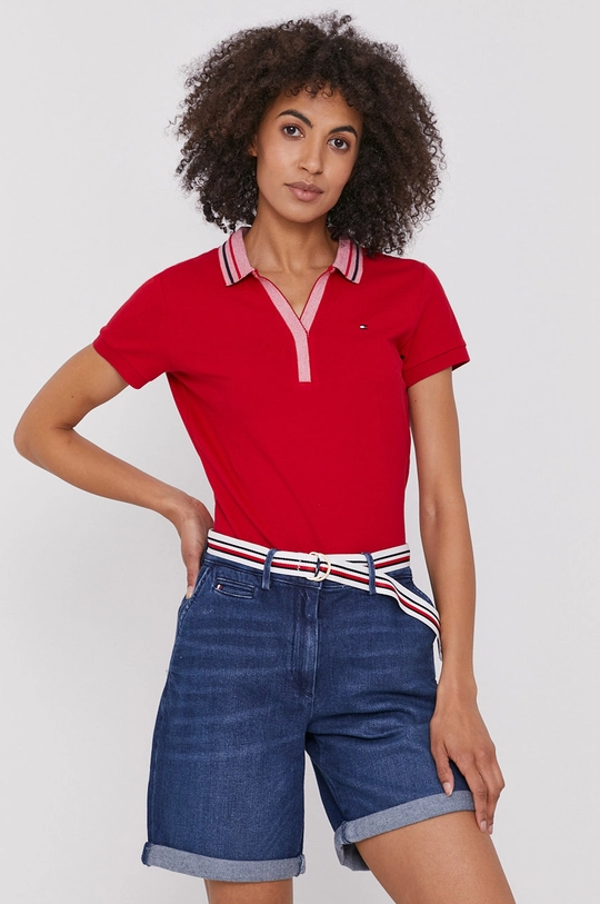 czerwony Tommy Hilfiger - T-shirt Damski