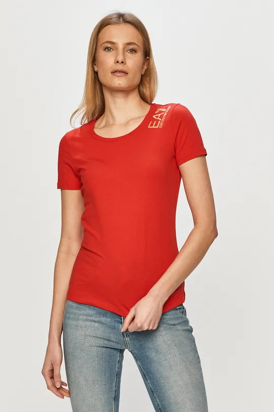 czerwony EA7 Emporio Armani - T-shirt 3KTT13.TJ29Z Damski