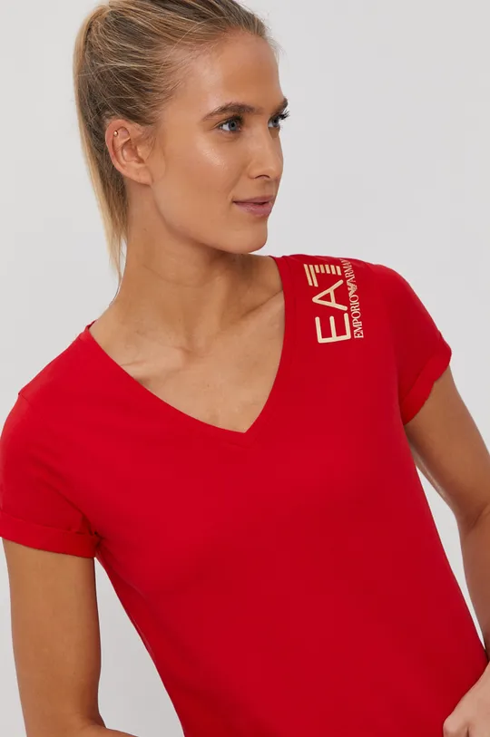 Tričko EA7 Emporio Armani červená