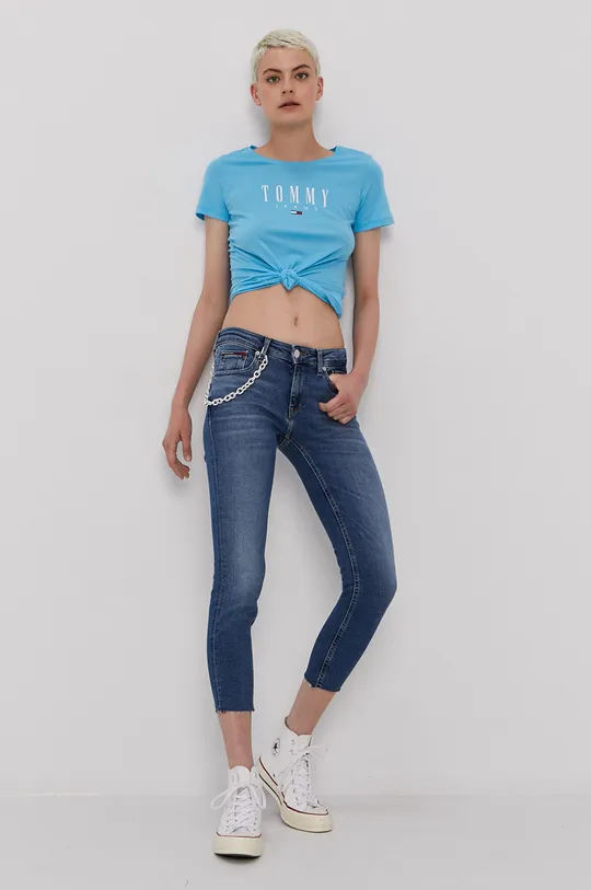 Tommy Jeans T-shirt DW0DW09926.4891 niebieski
