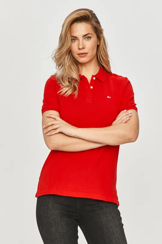 czerwony Tommy Jeans - T-shirt DW0DW09199.4891