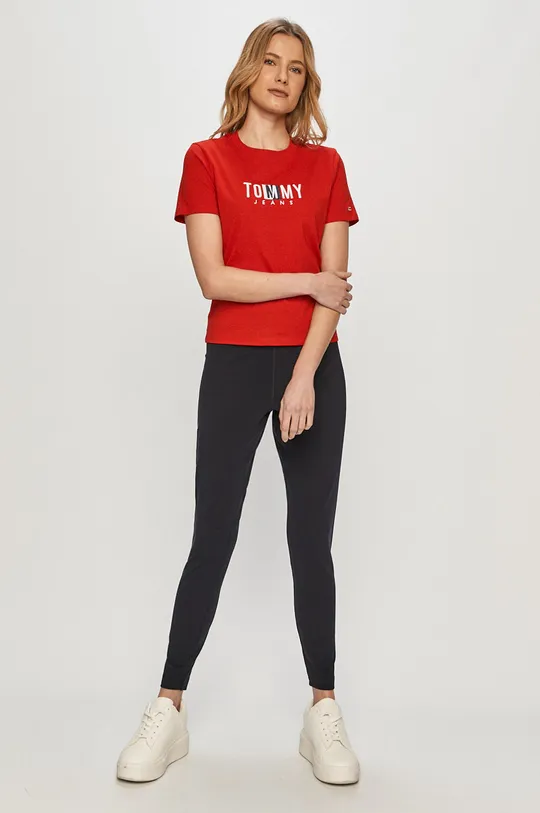 Tommy Jeans - T-shirt DW0DW09809.4891 czerwony