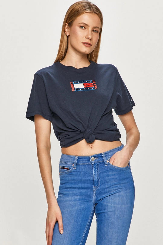 granatowy Tommy Jeans T-shirt DW0DW09924.4891 Damski