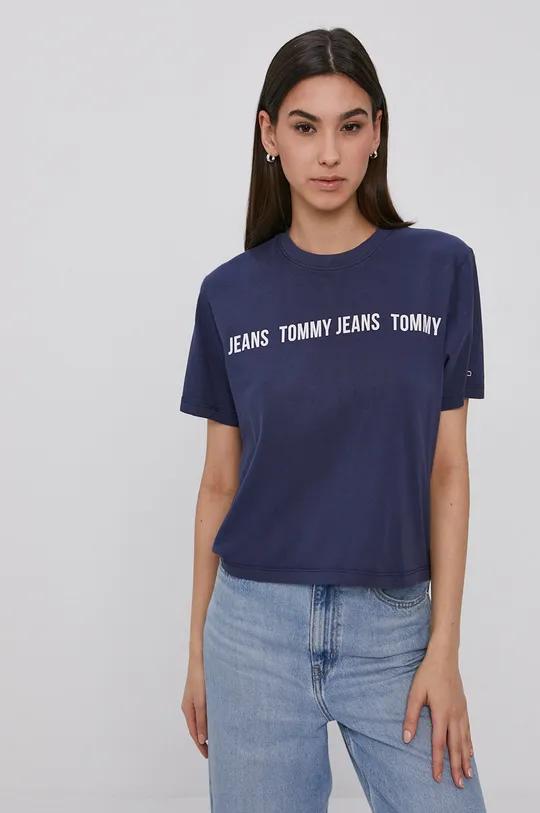granatowy Tommy Jeans T-shirt DW0DW10147.4891 Damski