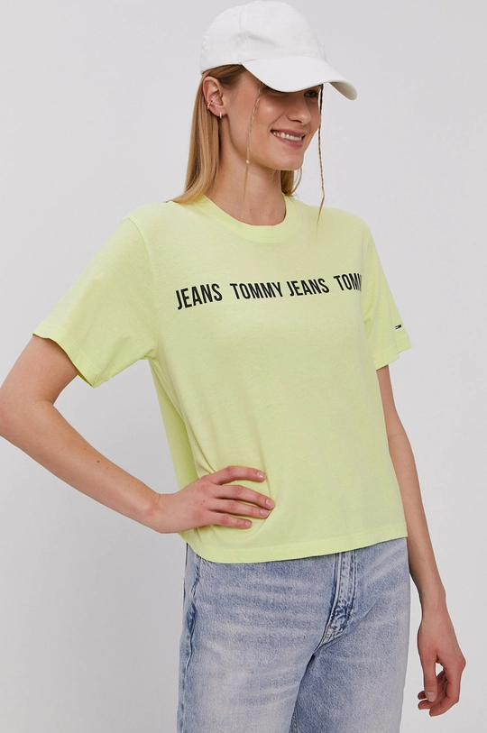 zielony Tommy Jeans T-shirt DW0DW10147.4891 Damski