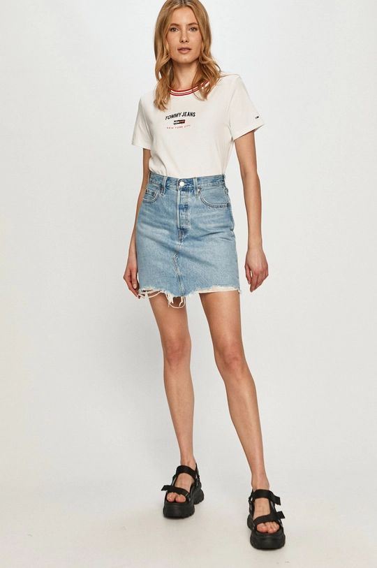 Tommy Jeans - T-shirt DW0DW09819.4891 biały