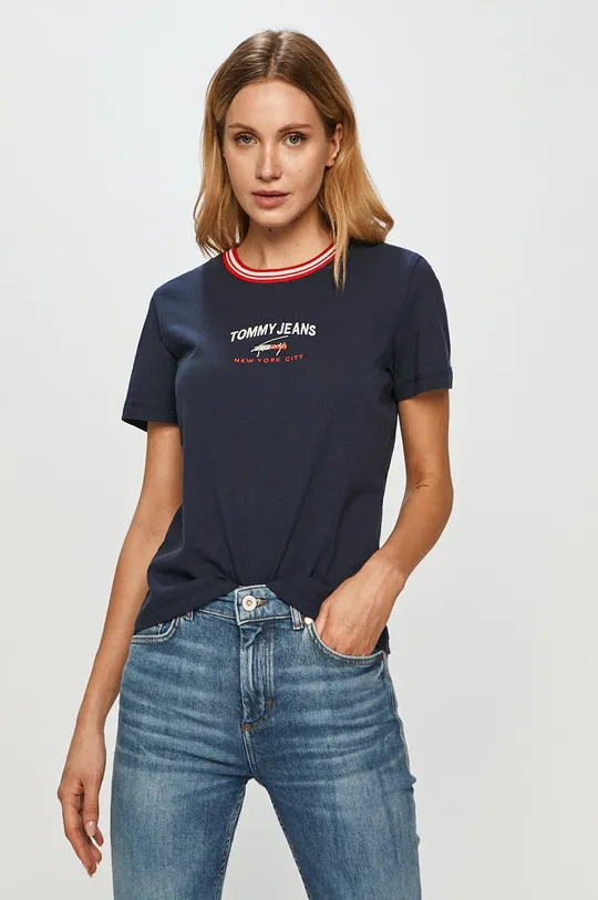 granatowy Tommy Jeans - T-shirt DW0DW09819.4891 Damski