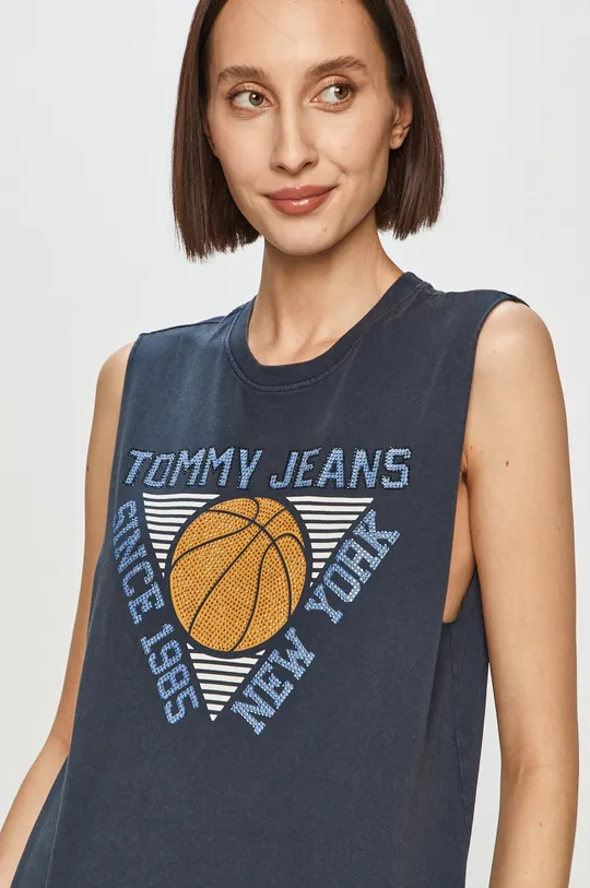 granatowy Tommy Jeans - T-shirt DW0DW09821.4891