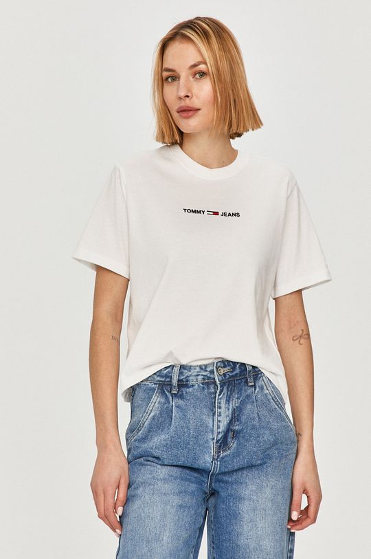 biały Tommy Jeans t-shirt Damski