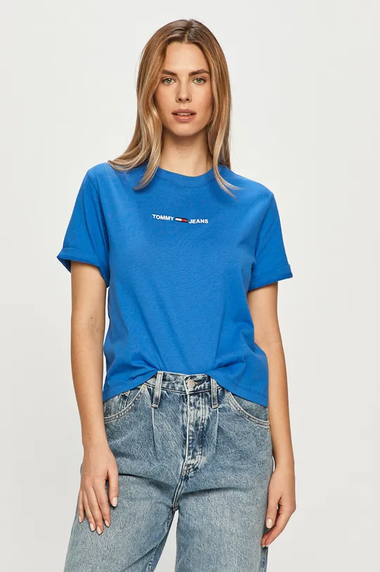 niebieski Tommy Jeans t-shirt Damski