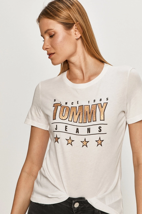 biały Tommy Jeans - T-shirt DW0DW10197.4891 Damski