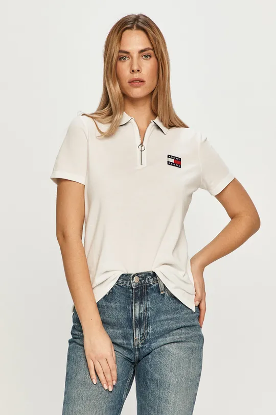 biały Tommy Jeans - T-shirt DW0DW09146.4891 Damski