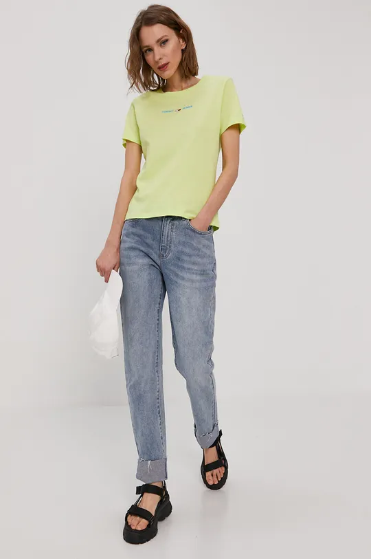 Tommy Jeans - T-shirt DW0DW09818.4891 zielony
