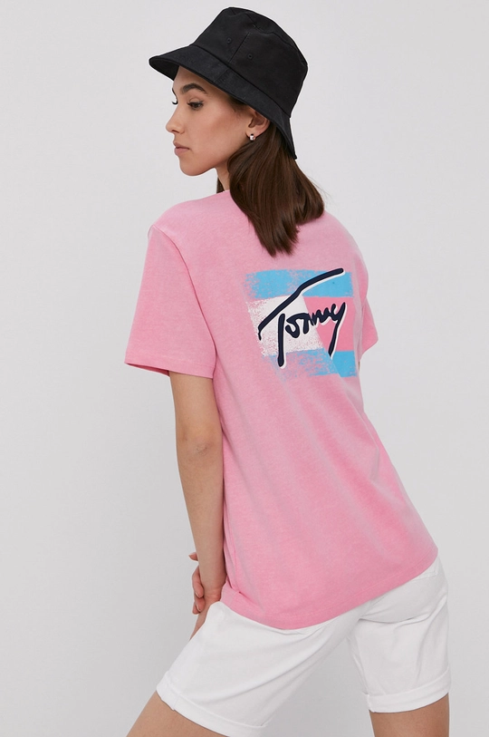 fioletowy Tommy Jeans T-shirt DW0DW09810.4891 Damski