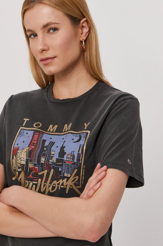 szürke Tommy Jeans t-shirt