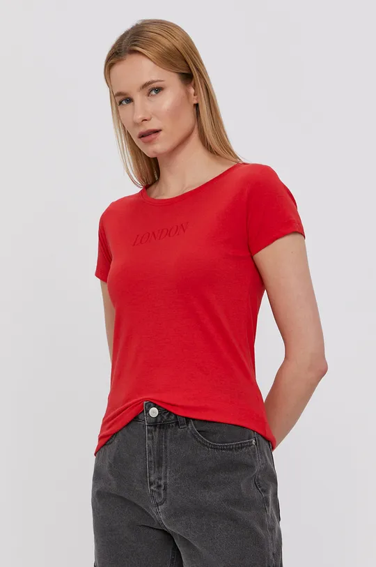 czerwony Jacqueline de Yong T-shirt Damski