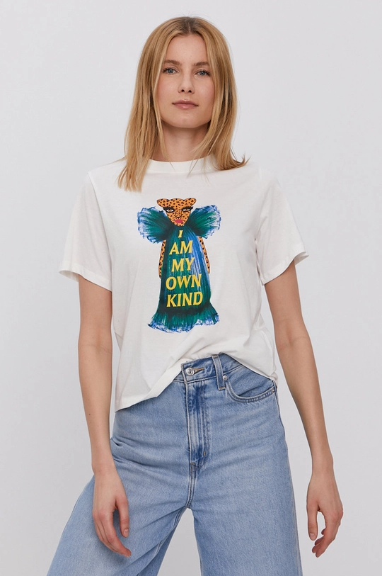 biały Jacqueline de Yong T-shirt Damski