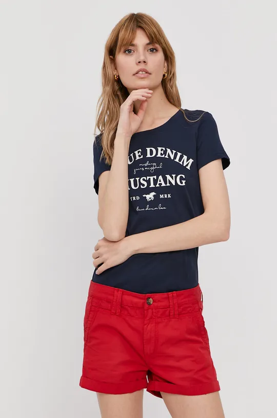 granatowy Mustang T-shirt Damski