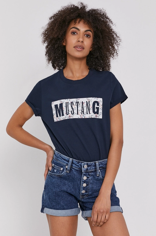 granatowy Mustang T-shirt Damski