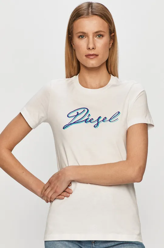 biały Diesel - T-shirt Damski