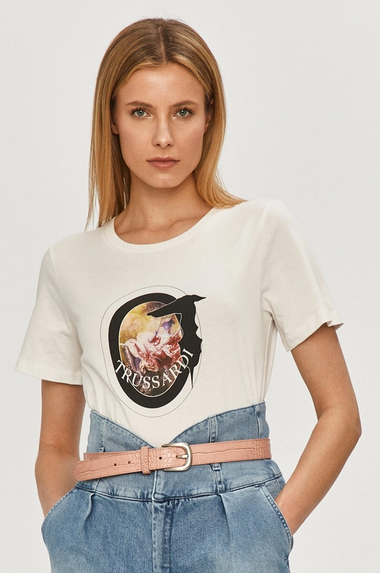 biały Trussardi Jeans T-shirt Damski