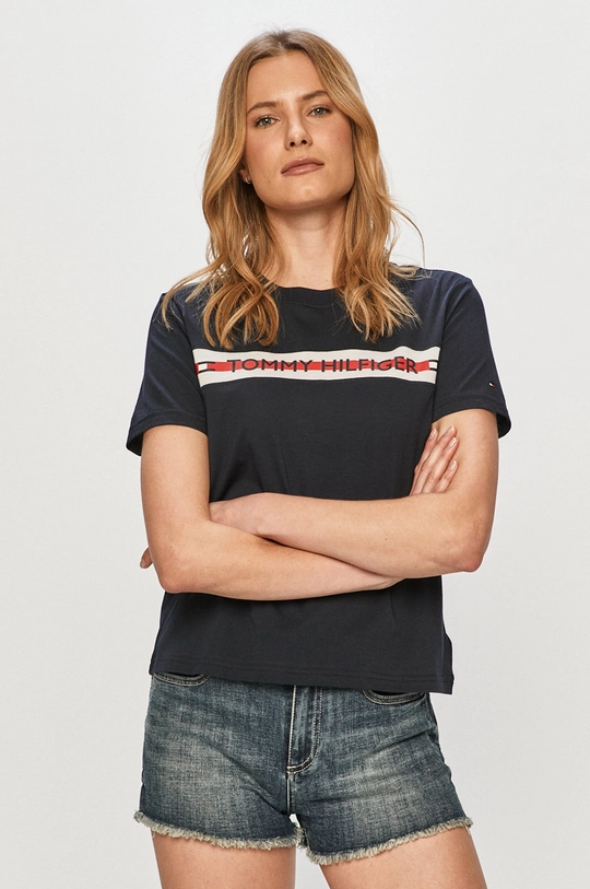 granatowy Tommy Hilfiger - T-shirt Damski