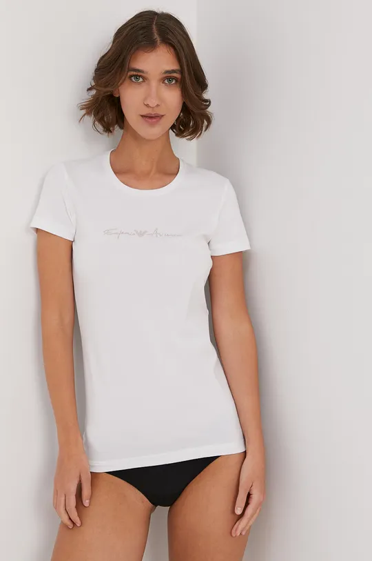 biały Emporio Armani T-shirt piżamowy 163139.1P223 Damski