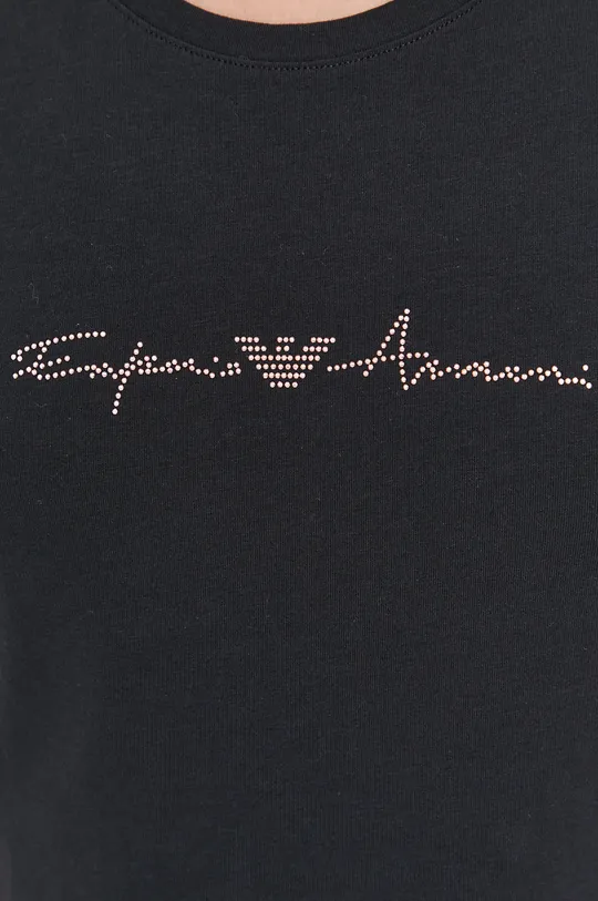 czarny Emporio Armani T-shirt piżamowy 163139.1P223