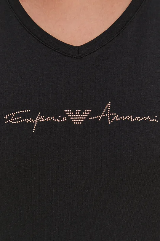 czarny Emporio Armani T-shirt piżamowy 163321.1P223