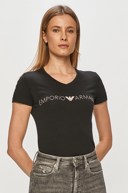 czarny Emporio Armani - T-shirt 163321.1P227 Damski