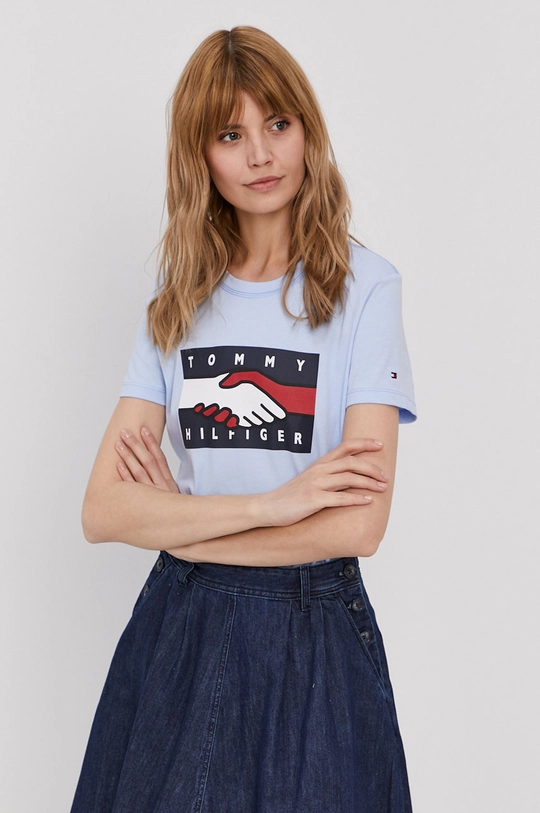 niebieski Tommy Hilfiger T-shirt Damski