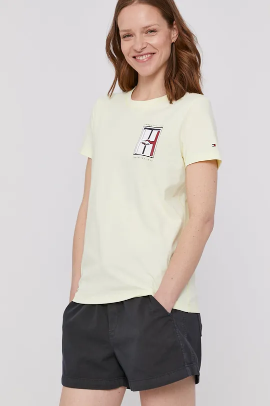 żółty Tommy Hilfiger T-shirt Damski