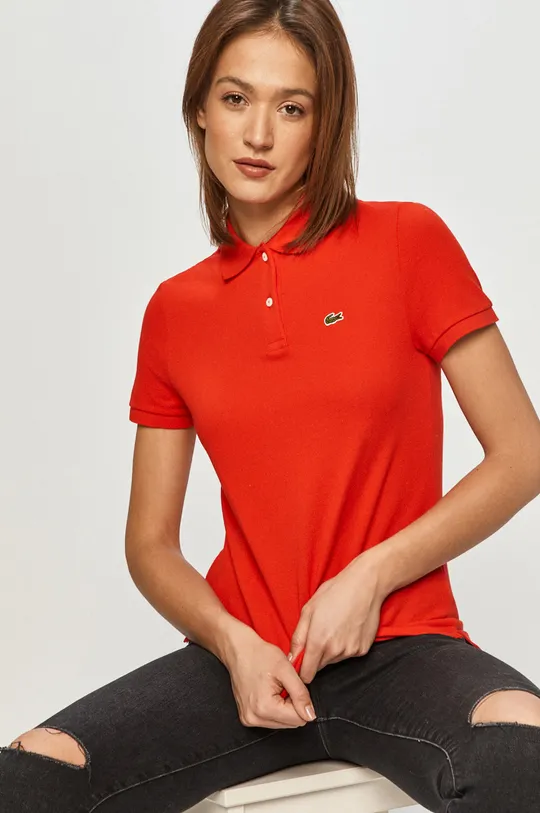 czerwony Lacoste - T-shirt PF7839 Damski