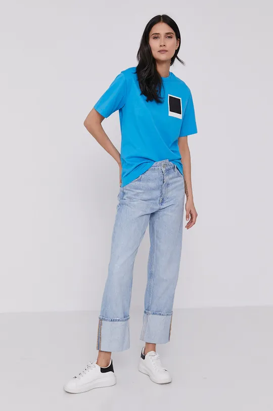 Lacoste T-shirt x Polaroid TF2823 niebieski
