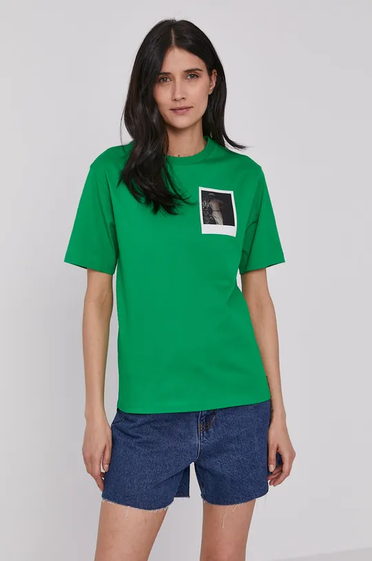 zöld Lacoste t-shirt x Polaroid Női