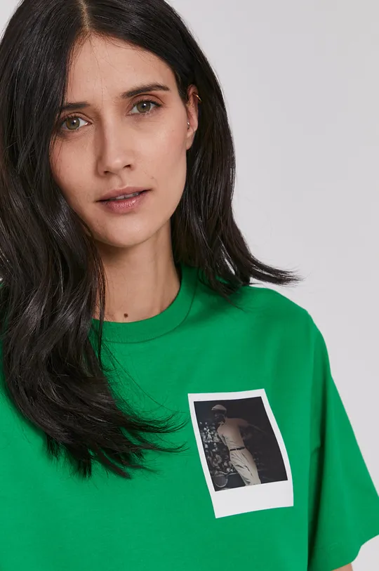 zelená Tričko Lacoste x Polaroid