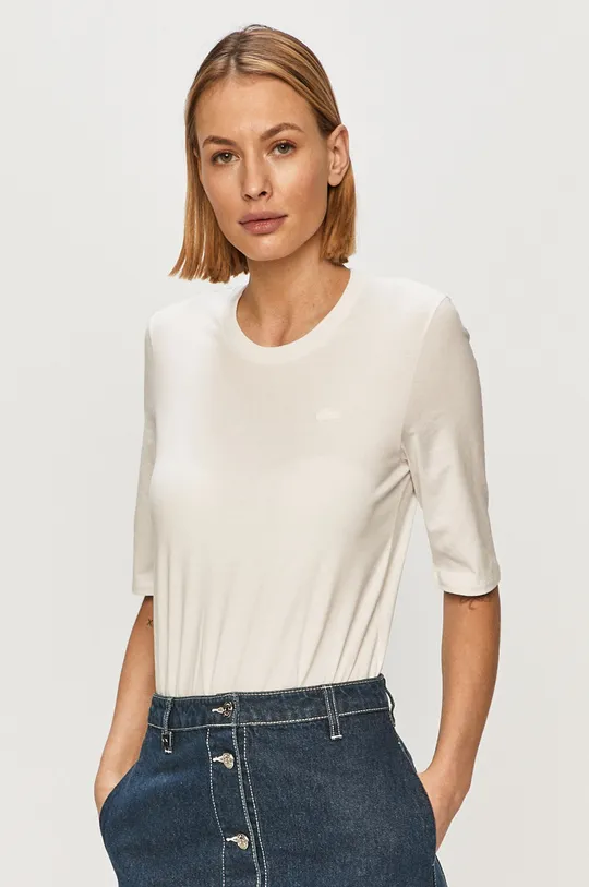 λευκό Βαμβακερό μπλουζάκι Lacoste Γυναικεία