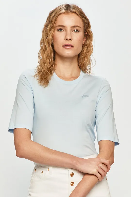 niebieski Lacoste t-shirt bawełniany Damski